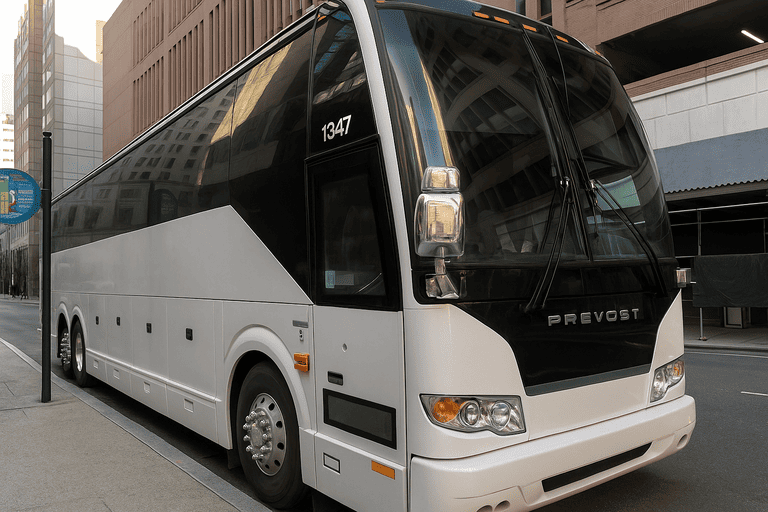 a Flower Mound Coach Bus Service coach bus