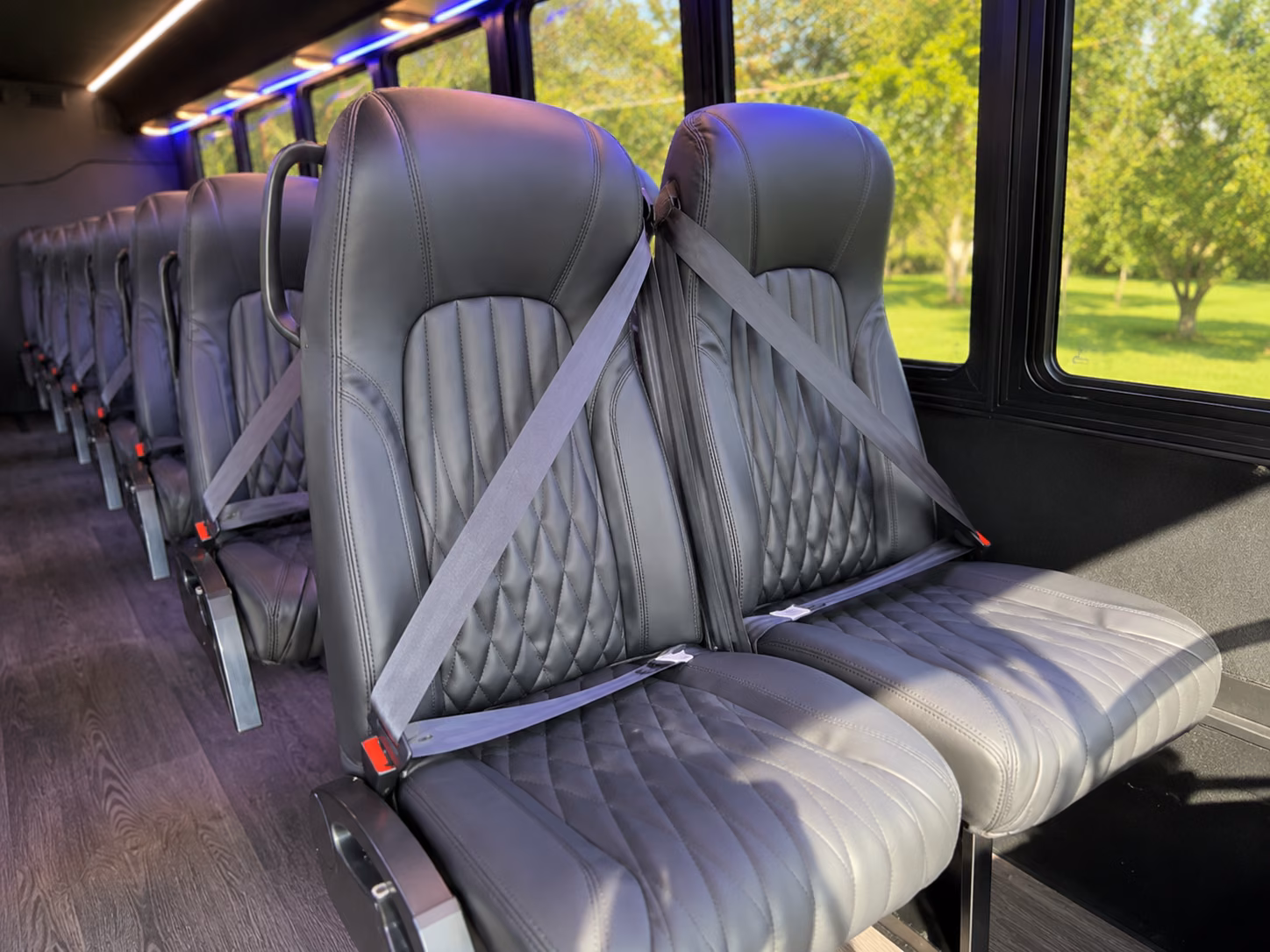 flower mound 15 passenger minibus inside