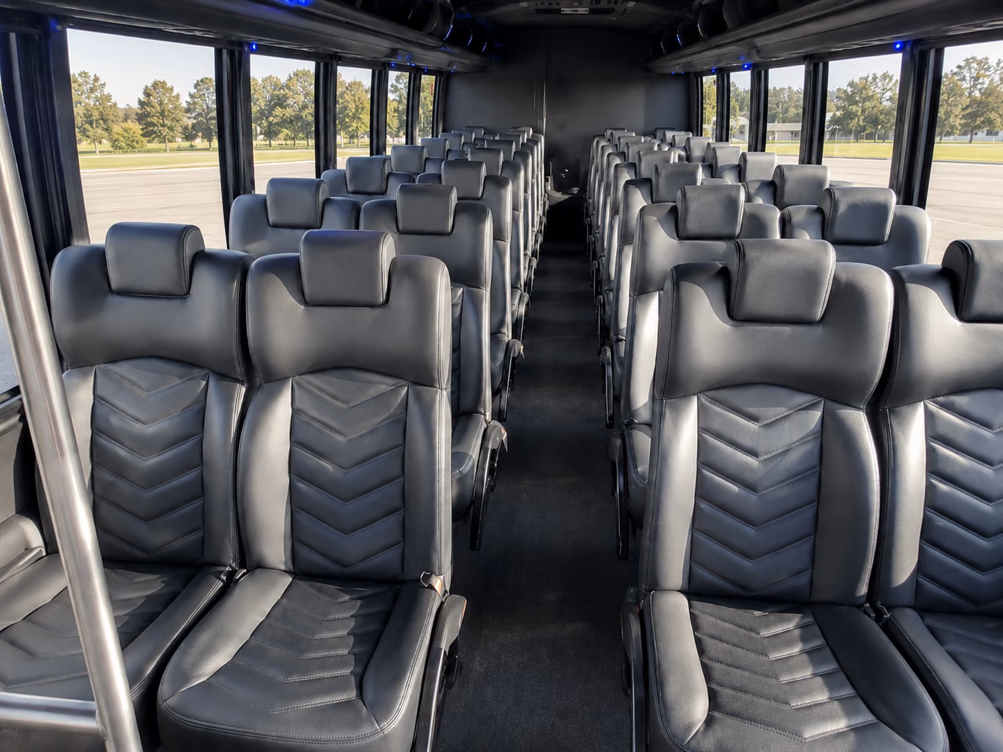 flower mound 18 passenger minibus inside