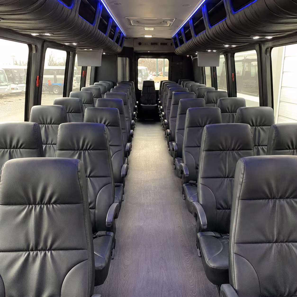 flower mound 25 passenger minibus interior