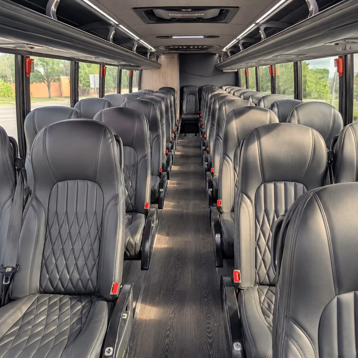 flower mound 28 passenger minibus inside