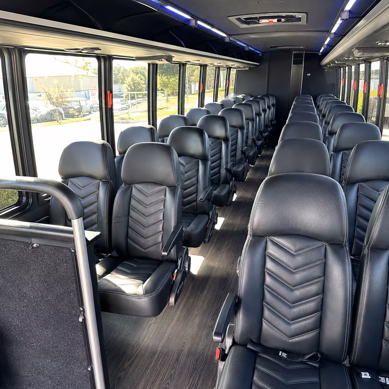 flower mound 30 passenger minibus inside
