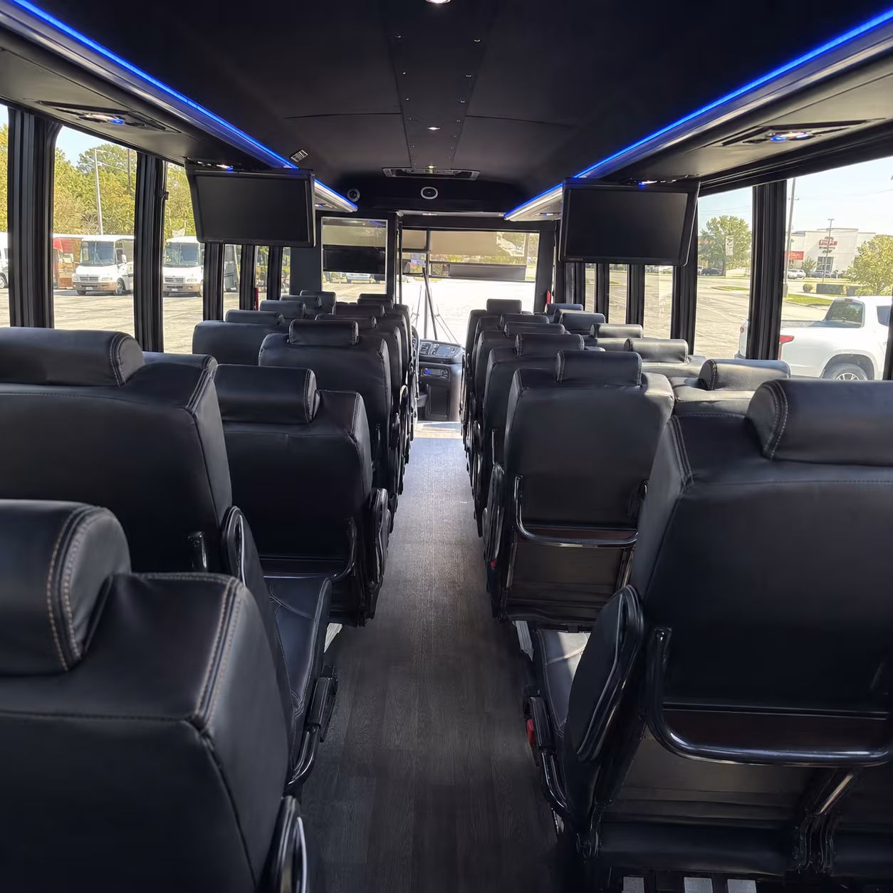 flower mound 35 passenger minibus inside
