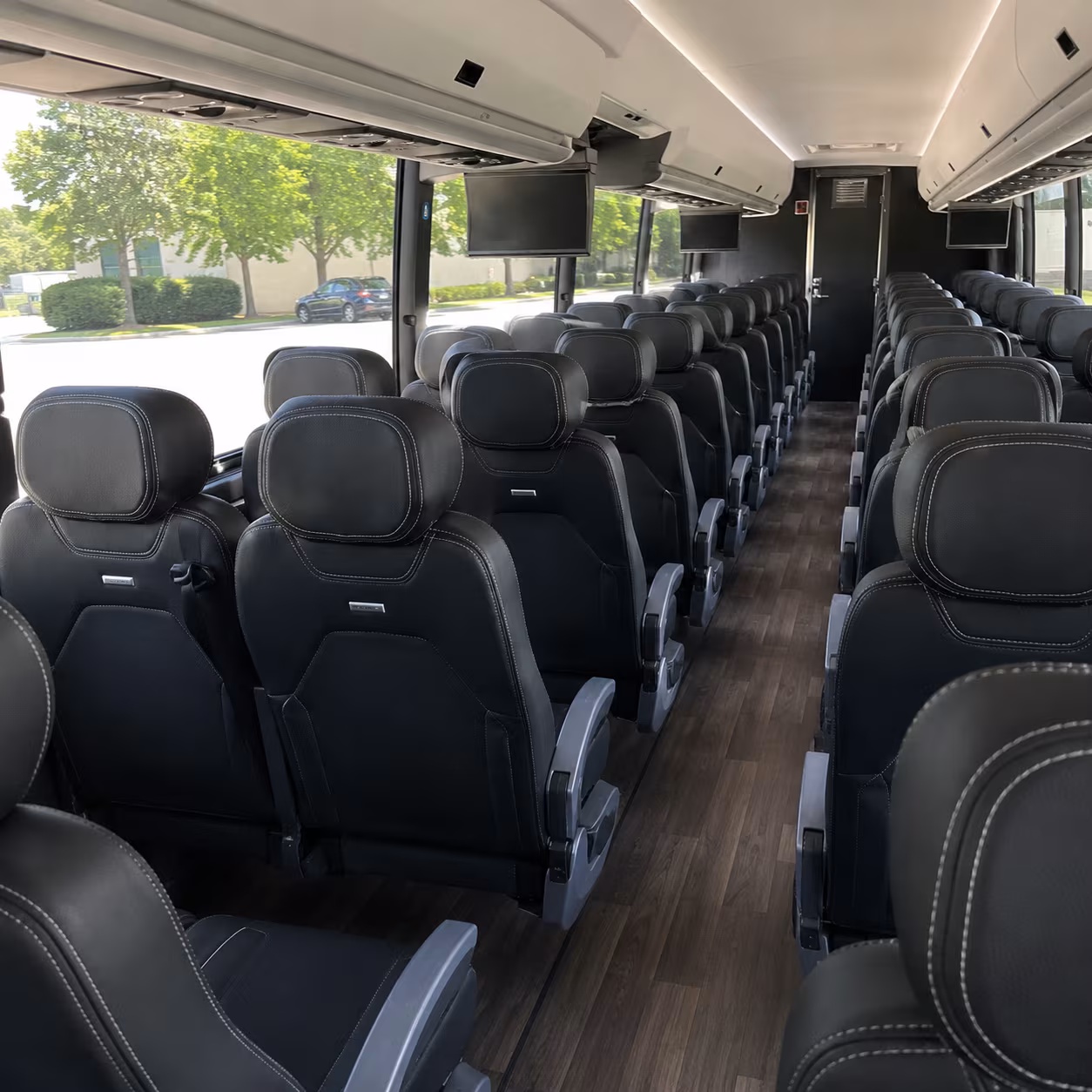 flower mound 56 passenger charter bus inside