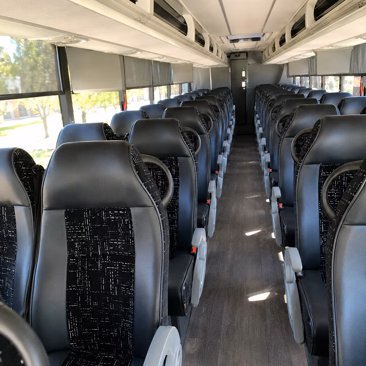 flower mound 56 passenger charter bus interior