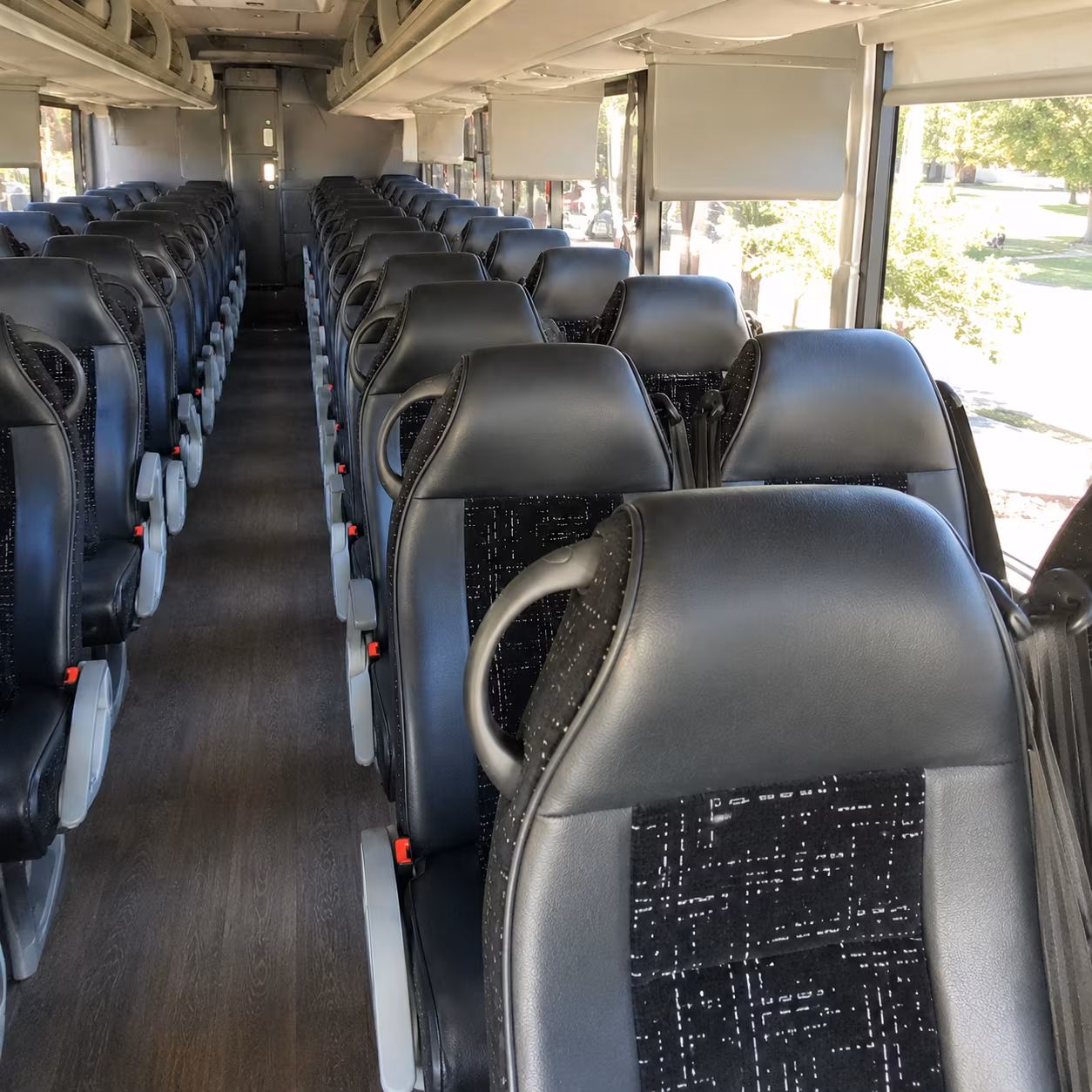 flower mound charter bus inside