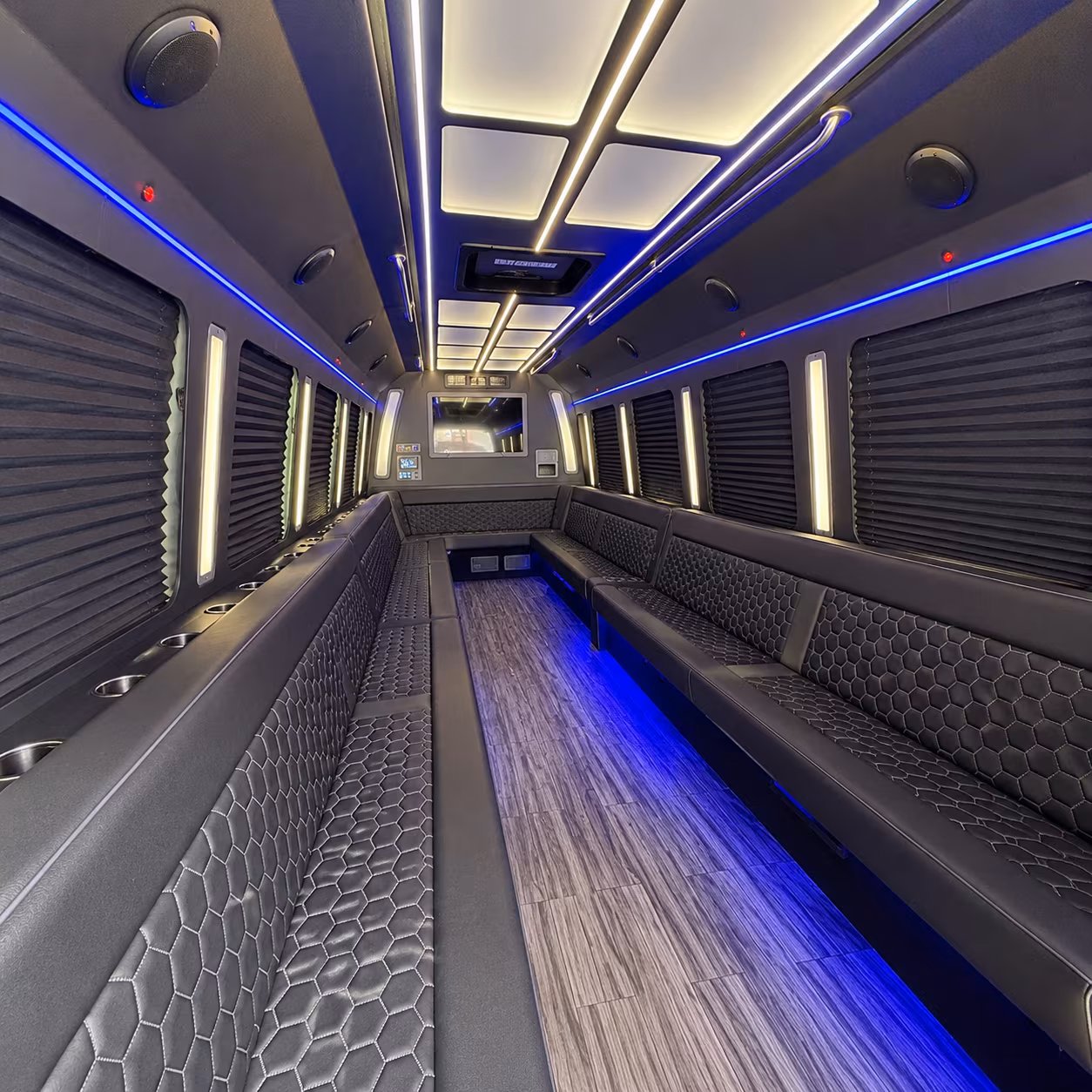 flower mound party bus inside