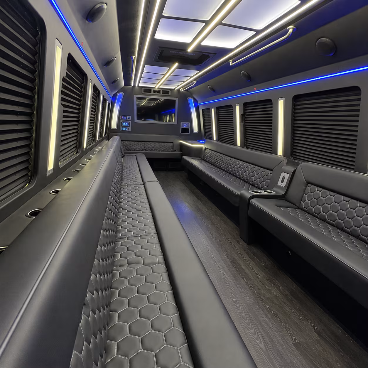 flower mound party bus interior